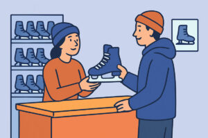 Luistinten vuokraus hallilla – koot ja saatavuus